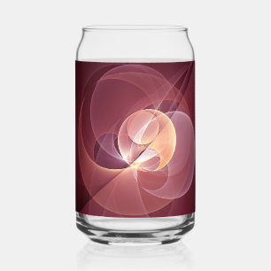 Abstract Elegant Modern Wine Red Fractal Art Can Glass
