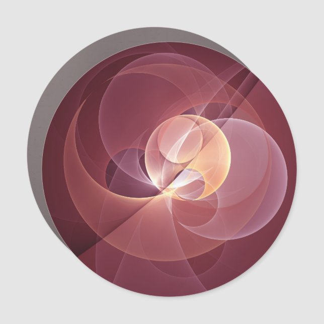 Abstract Elegant Modern Wine Red Fractal Art Car Magnet (Front)