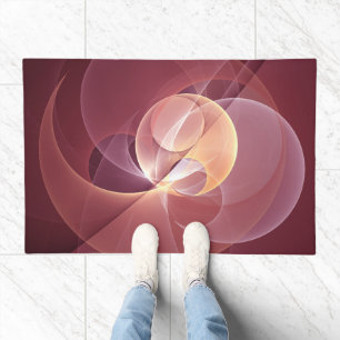 Abstract Elegant Modern Wine Red Fractal Art Doormat