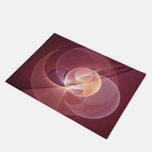 Abstract Elegant Modern Wine Red Fractal Art Doormat