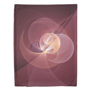 Abstract Elegant Modern Wine Red Fractal Art Duvet Cover