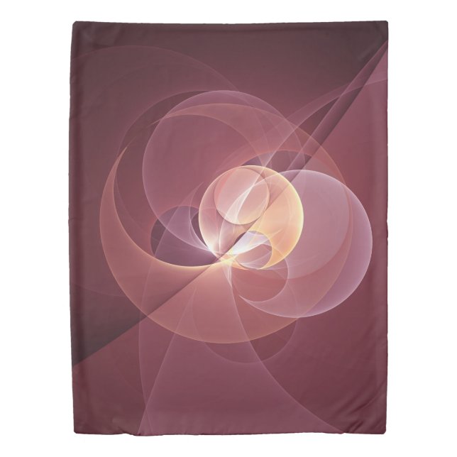 Abstract Elegant Modern Wine Red Fractal Art Duvet Cover (Front)