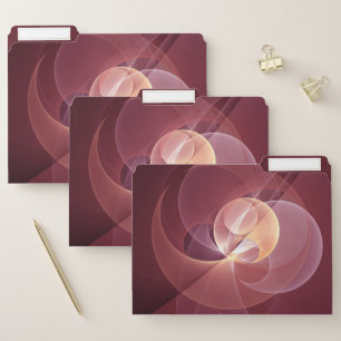 Abstract Elegant Modern Wine Red Fractal Art File Folder