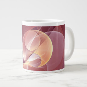 Abstract Elegant Modern Wine Red Fractal Art Giant Coffee Mug
