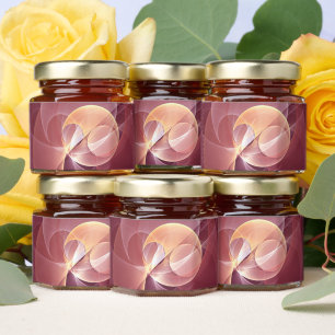 Abstract Elegant Modern Wine Red Fractal Art Honey Jar Favors