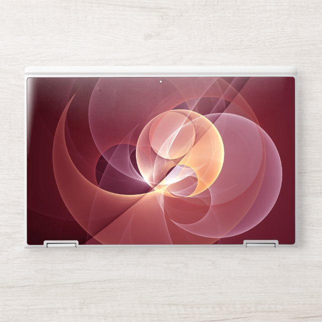 Abstract Elegant Modern Wine Red Fractal Art HP Laptop Skin (Front)