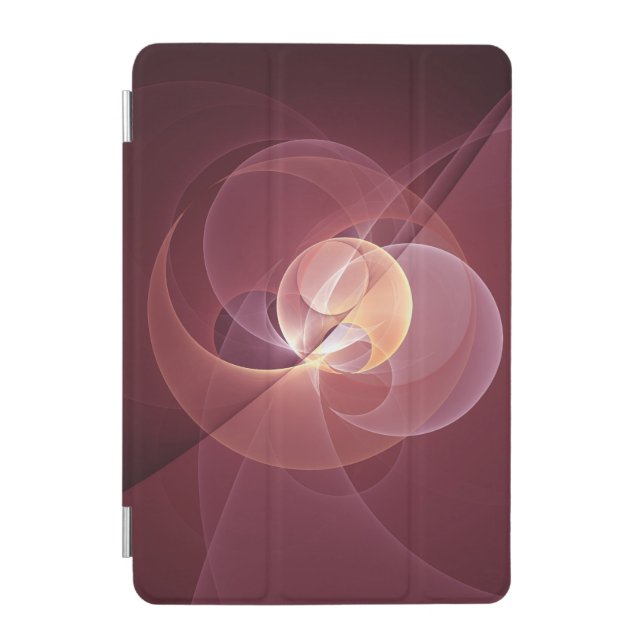 Abstract Elegant Modern Wine Red Fractal Art iPad Mini Cover (Front)