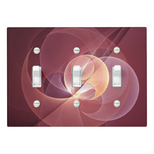 Abstract Elegant Modern Wine Red Fractal Art Light Switch Cover