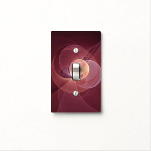 Abstract Elegant Modern Wine Red Fractal Art Light Switch Cover