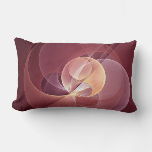Abstract Elegant Modern Wine Red Fractal Art Lumbar Pillow
