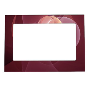 Abstract Elegant Modern Wine Red Fractal Art Magnetic Frame