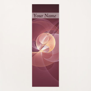 Abstract Elegant Modern Wine Red Fractal Art Name Yoga Mat