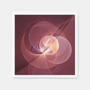 Abstract Elegant Modern Wine Red Fractal Art Napkins