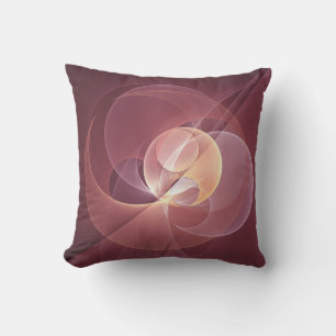 Abstract Elegant Modern Wine Red Fractal Art Outdoor Pillow