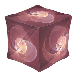 Abstract Elegant Modern Wine Red Fractal Art Outdoor Pouf