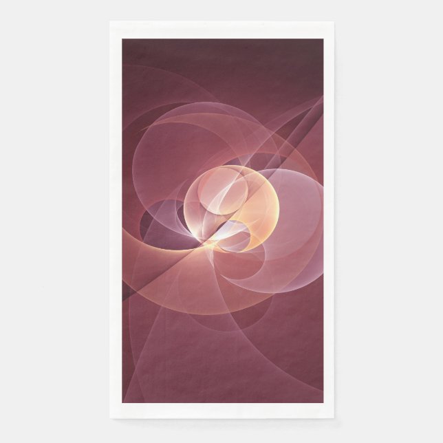 Abstract Elegant Modern Wine Red Fractal Art Paper Guest Towels (Front)