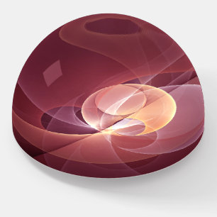 Abstract Elegant Modern Wine Red Fractal Art Paperweight