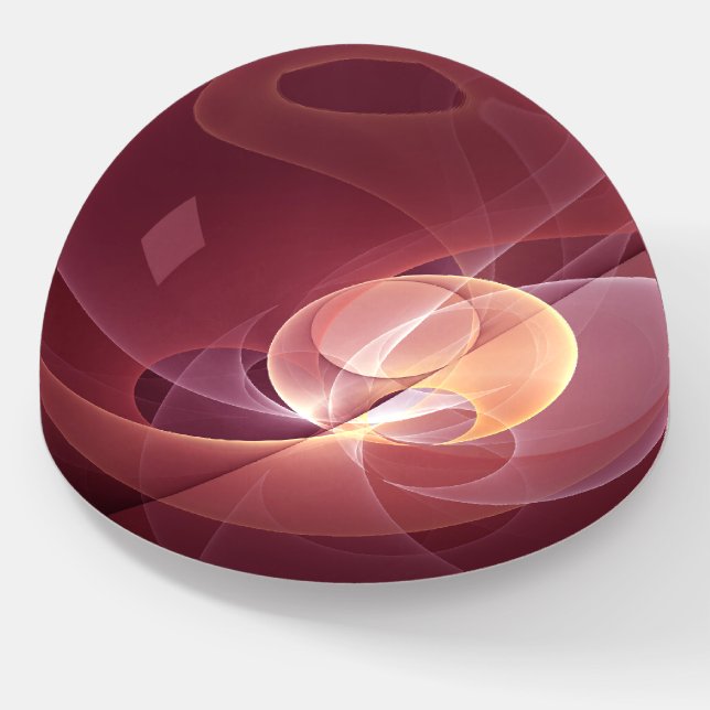 Abstract Elegant Modern Wine Red Fractal Art Paperweight (Angled)