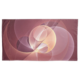 Abstract Elegant Modern Wine Red Fractal Art Pillow Case