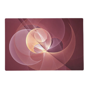Abstract Elegant Modern Wine Red Fractal Art Placemat