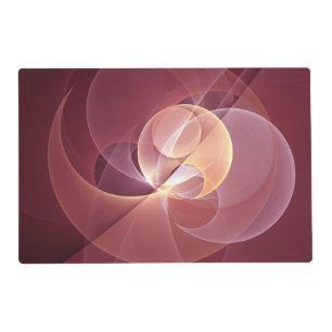 Abstract Elegant Modern Wine Red Fractal Art Placemat