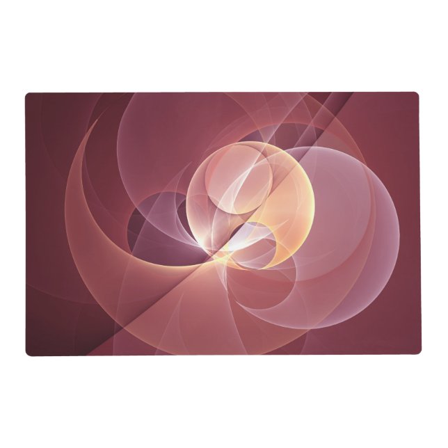 Abstract Elegant Modern Wine Red Fractal Art Placemat (Front)