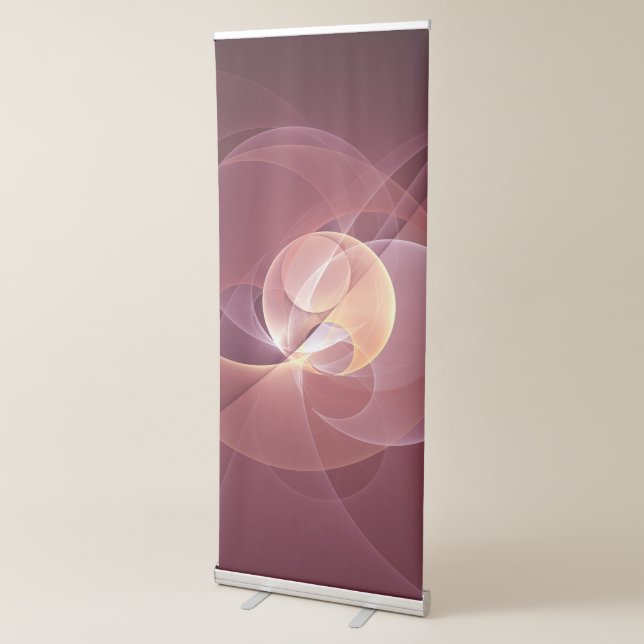 Abstract Elegant Modern Wine Red Fractal Art Retractable Banner (3/4)