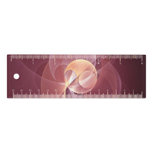 Abstract Elegant Modern Wine Red Fractal Art Ruler