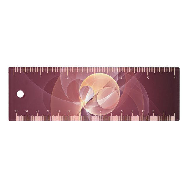 Abstract Elegant Modern Wine Red Fractal Art Ruler (Front)