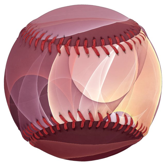 Abstract Elegant Modern Wine Red Fractal Art Softball (Front)