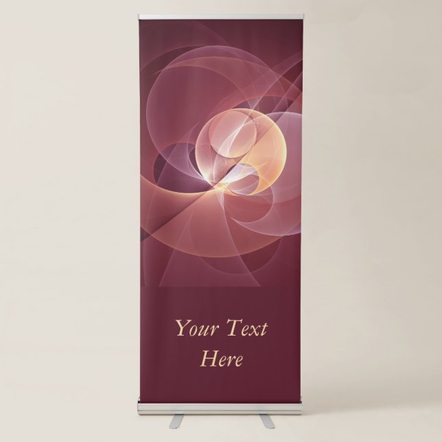 Abstract Elegant Modern Wine Red Fractal Art Text Retractable Banner (Front)