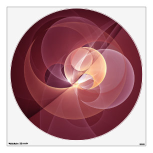 Abstract Elegant Modern Wine Red Fractal Art Wall Decal