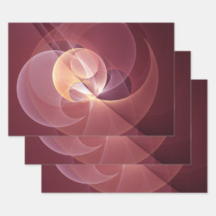 Abstract Elegant Modern Wine Red Fractal Art Wrapping Paper Sheets