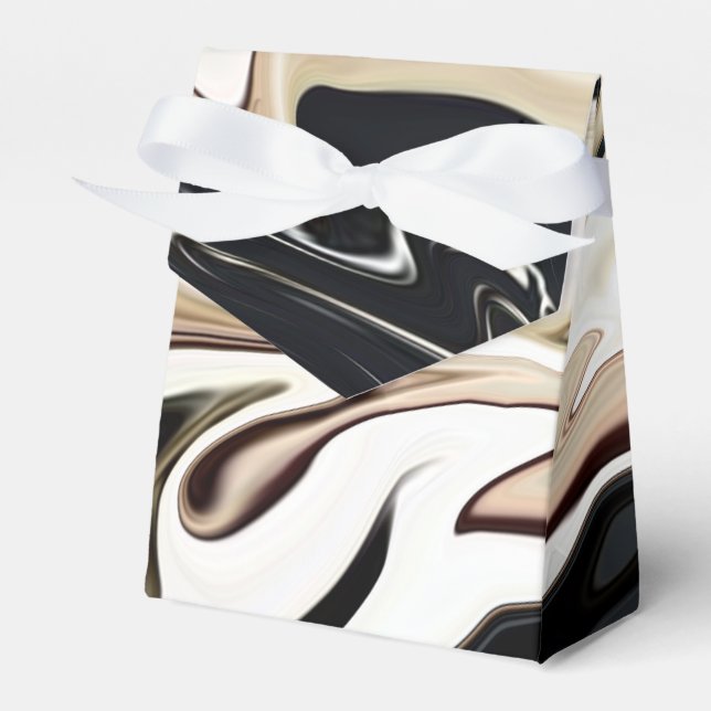Abstract elegant retro colors digital fluid  favor boxes (Front Side)