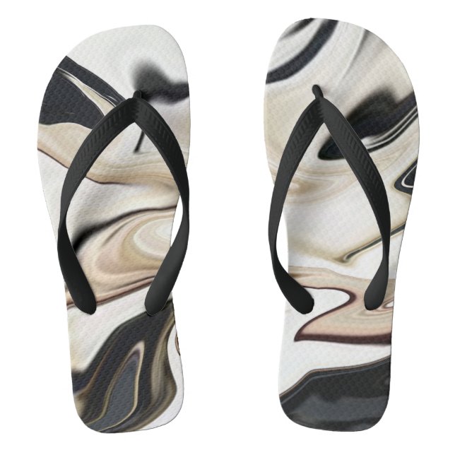 Abstract elegant retro colors digital fluid  flip flops (Footbed)