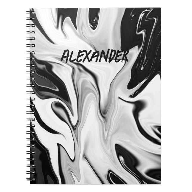 Abstract elegant retro colors digital fluid notebook (Front)