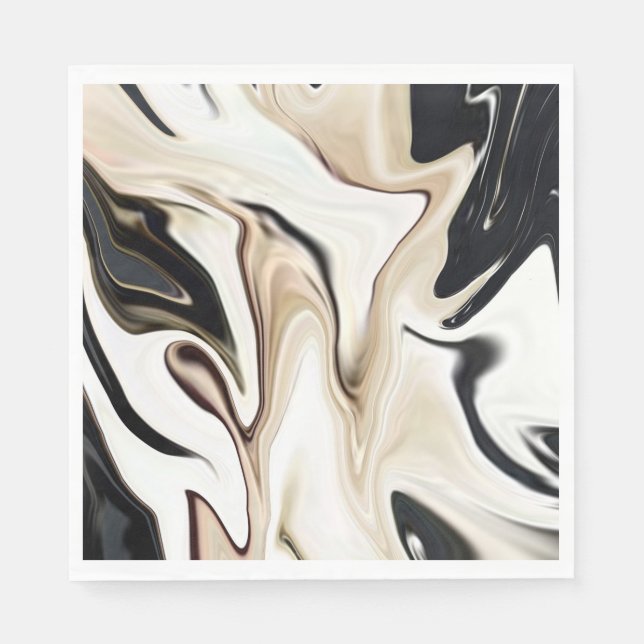 Abstract elegant retro colors digital fluid textur napkins (Front)