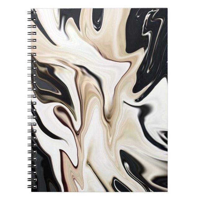 Abstract elegant retro colors digital fluid textur notebook (Front)