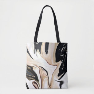 Abstract elegant retro colors digital fluid textur tote bag