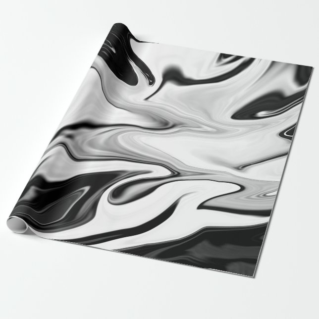 Abstract elegant retro colors digital fluid wrapping paper (Unrolled)
