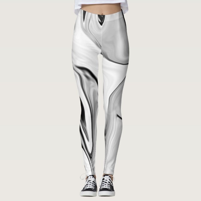 Abstract elegant retro colors digital  leggings (Front)