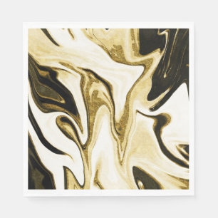 Abstract elegant retro digital fluid liquid marble napkins