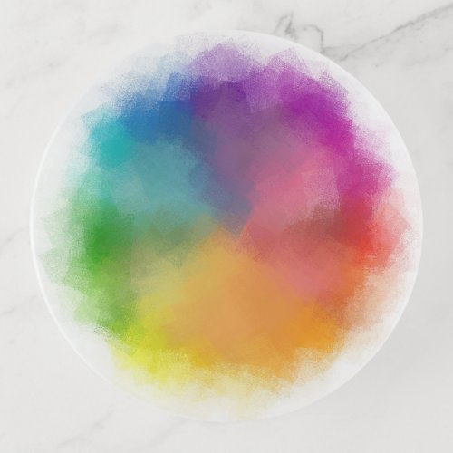 Abstract Elegant Template Modern Round Colorful Trinket Tray