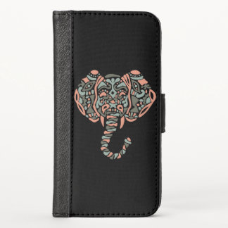 Abstract Elephant iPhone X Wallet Case