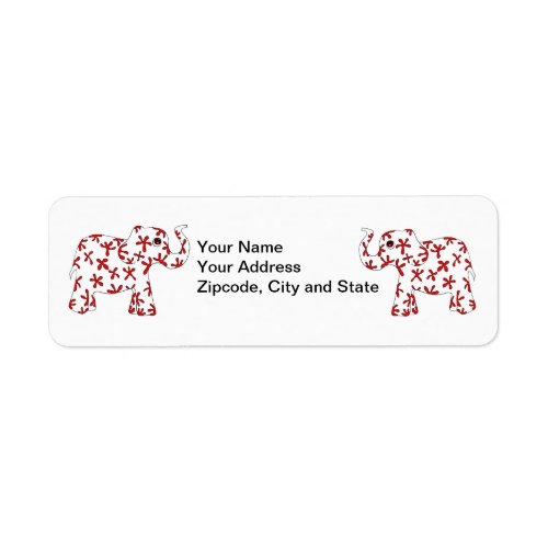 Abstract Elephants Return Address Labels