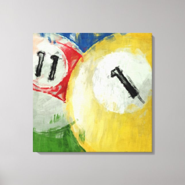 Abstract Eleven and One Ball Billiards Canvas Print (Front)