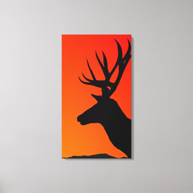 Abstract Elk Head Wrapped Canvas Print (Front)