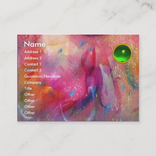 ABSTRACT EMERALD bright red pink blue green Business Card