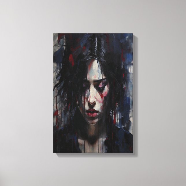 Abstract Emotional Portrait Contemporary Art Canvas Print (Front)