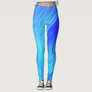 Abstract  Enchanted Garden Blue Leggings